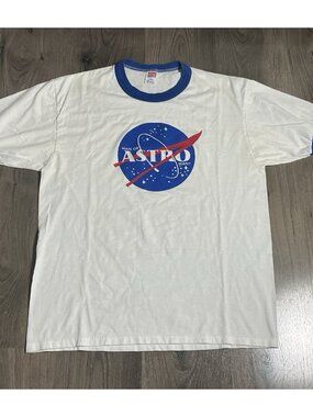 Vintage Man or Astro Man Ringer T Shirt Nasa Parody 90s Rock Band